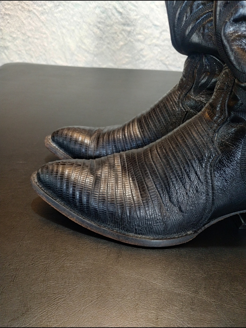Vintage Tony Lama 8371 Men's Black Lizard Skin Foot Sz 10.5 D - Picture 8 of 14